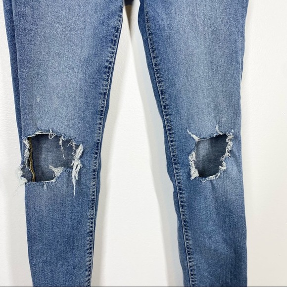 FREE PEOPLE Busted Knee Skinny Jean Distressed We The Free 27 Blue - Picture 2 of 5